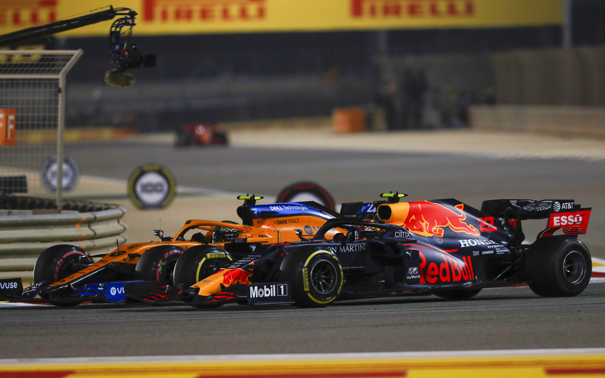 Alex Albon a Lando Norris