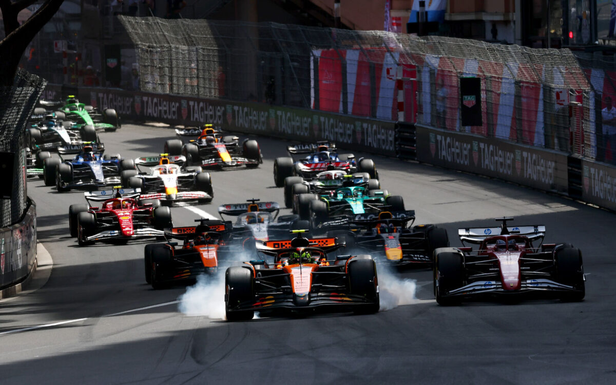 Po štarte VC Monaka 2025: Lando Norris, Charles Leclerc